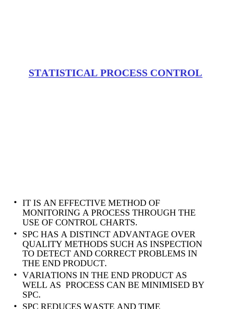 Statistical Process Control Overview | PDF
