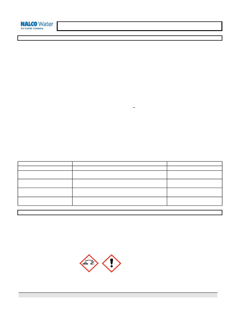 Nalco Stabrex ST40 Safety Data Sheet | PDF | Personal Protective ...