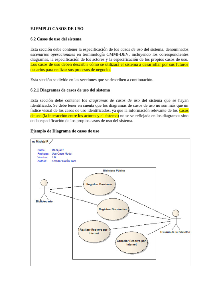Ejemplo Caso de Uso | PDF | Caso de uso | Usabilidad