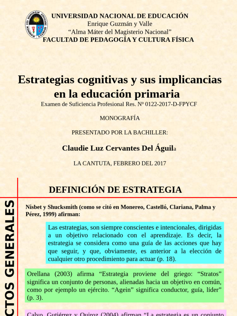 Estrategias Cognitivas en Educación Primaria | PDF | Aprendizaje ...