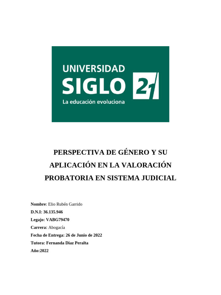 Perspectiva de Género en Fallo Judicial | PDF | La violencia contra las ...