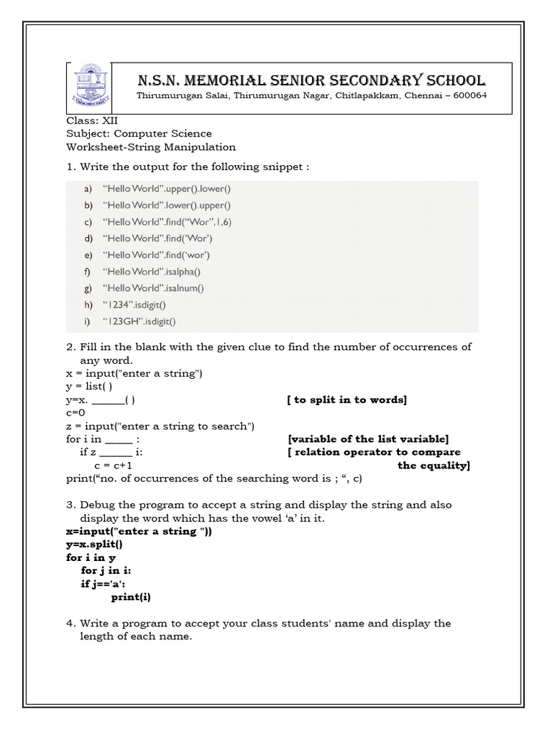 String May Worksheet2 | PDF