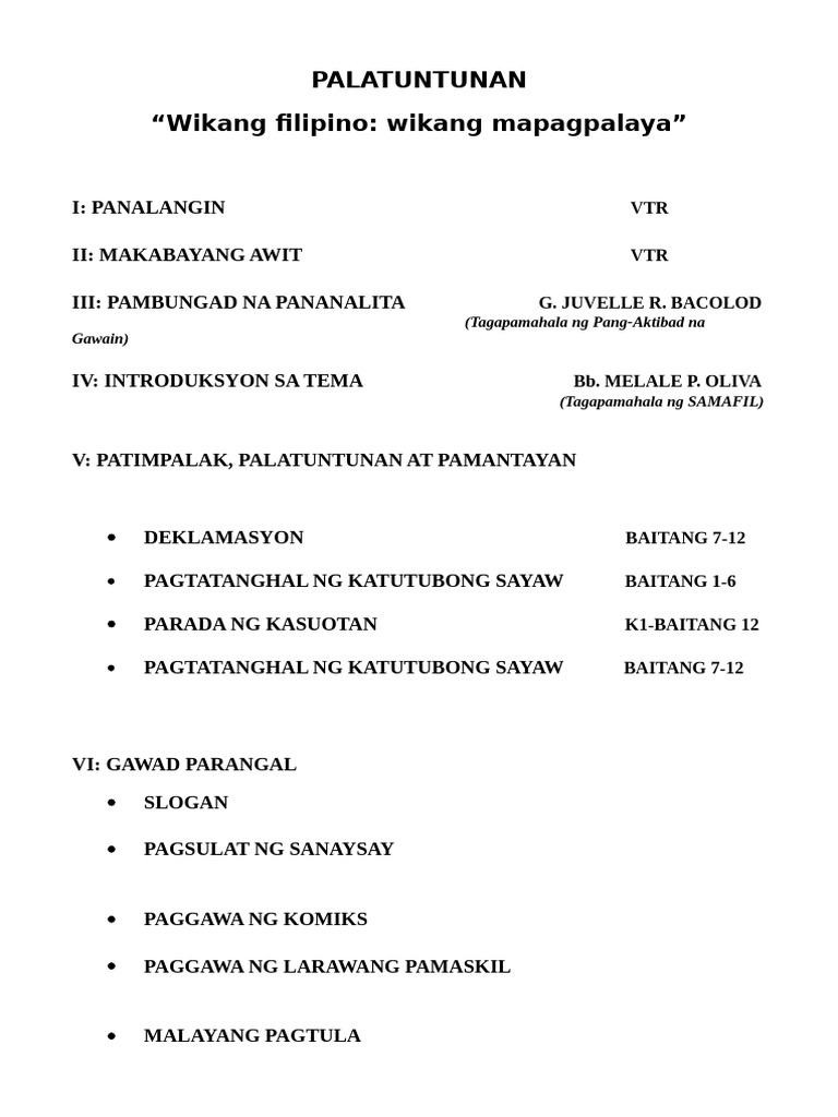PALATUNTUNAN | PDF