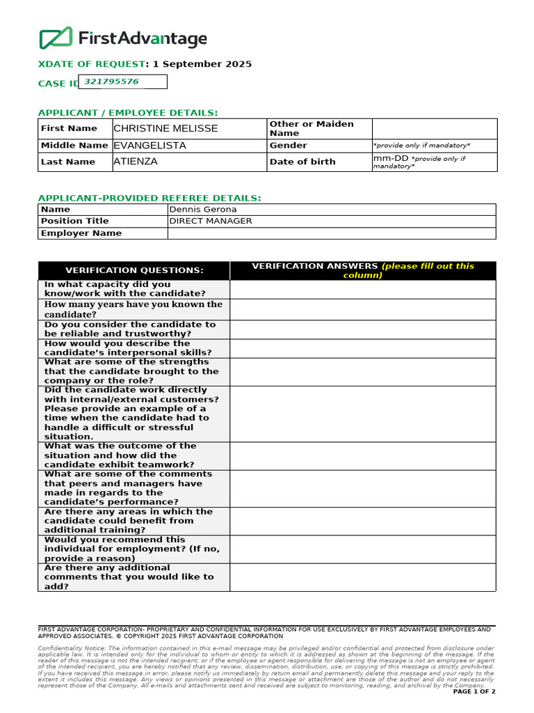 1E - Reference Verification Request - 22188561 | PDF
