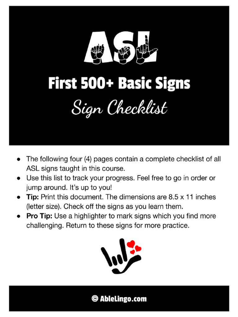 500 Sign Checklist | PDF
