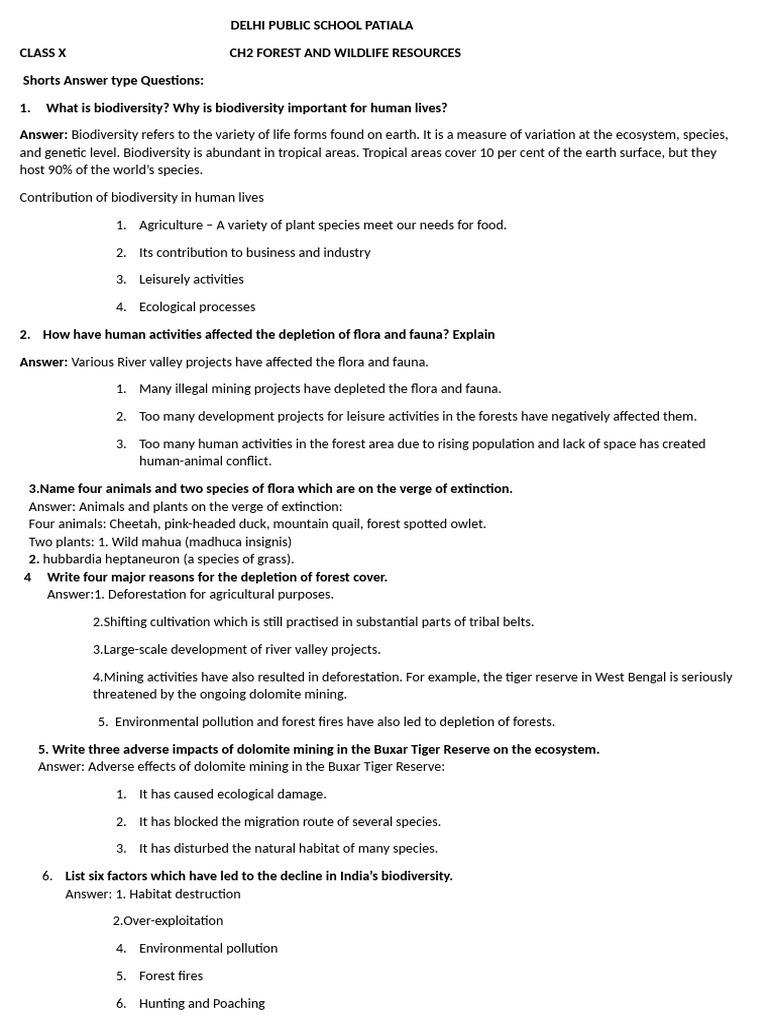 Forest and Wildlife Resources in India | PDF | Biodiversity | Forests