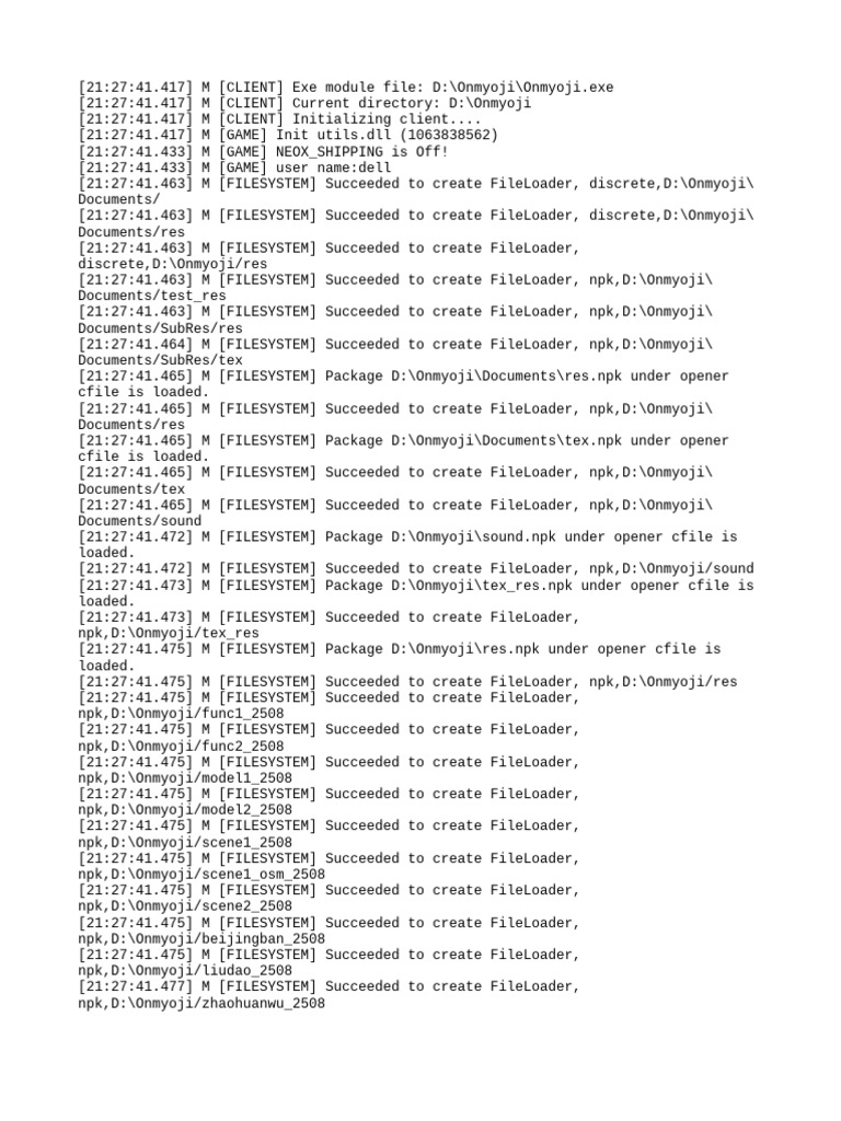 Onmyoji Game Client Initialization Log | PDF | File System | Operating ...