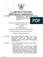 Peraturan Pemerintah Nomor 6 Tahun 2008 tentang Pedoman Evaluasi Pemda (Batang Tubuh)