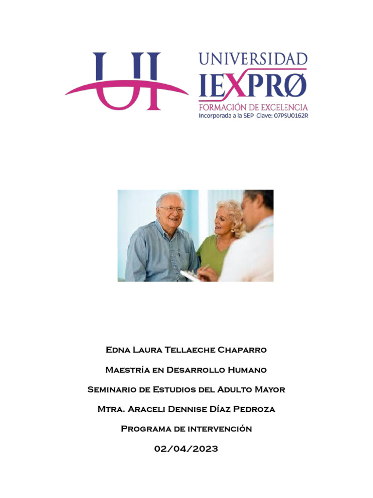 Intervención Psicosocial para Adultos Mayores | PDF | Vejez | Adultos