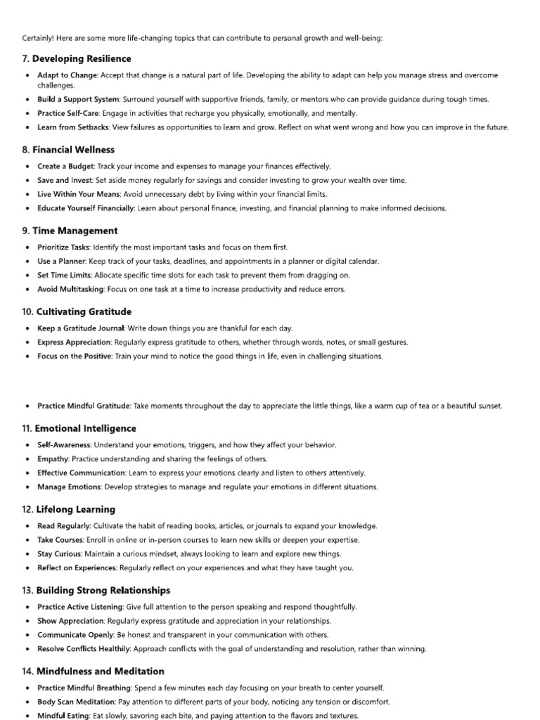 Life Changing Topics 2 | PDF