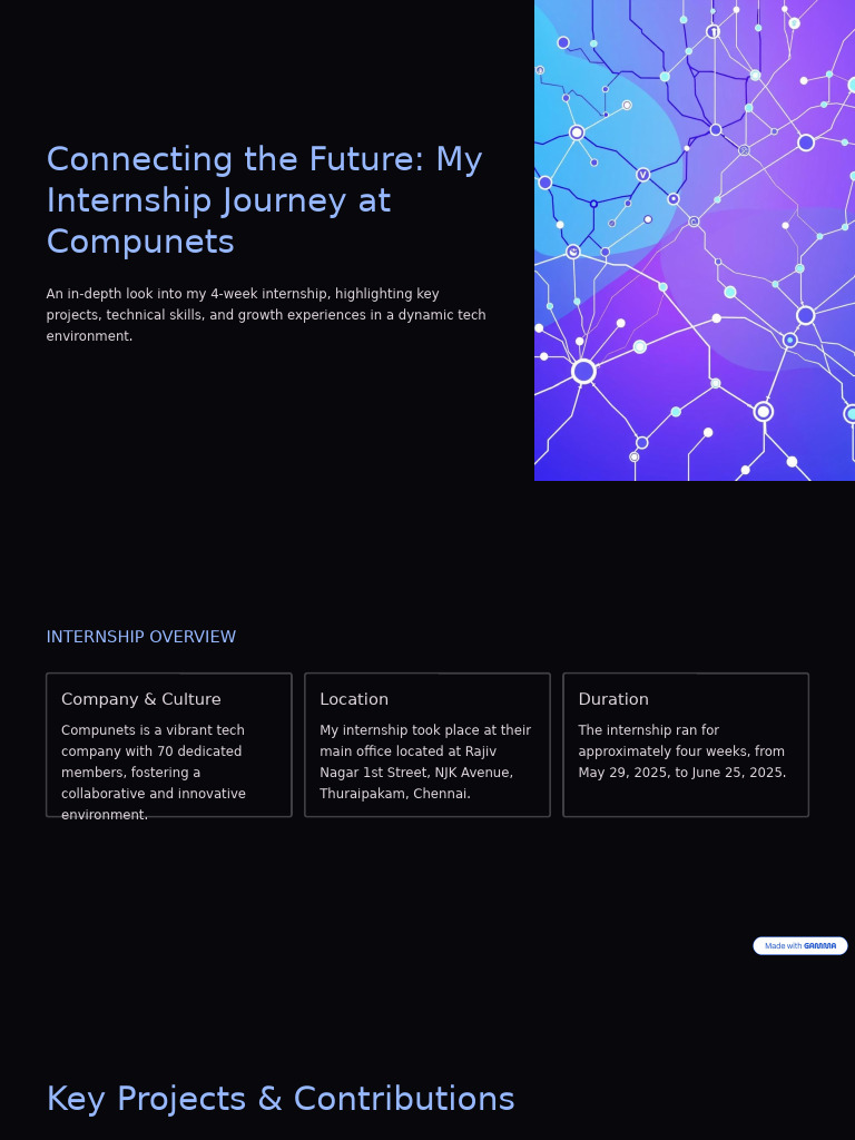 My Internship Experience at Compunets | PDF | Systems Architecture ...