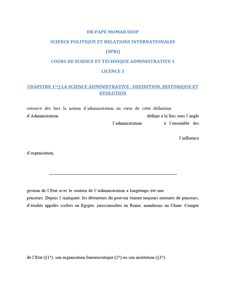 Définition de la science administrative | PDF | Bureaucratie | État