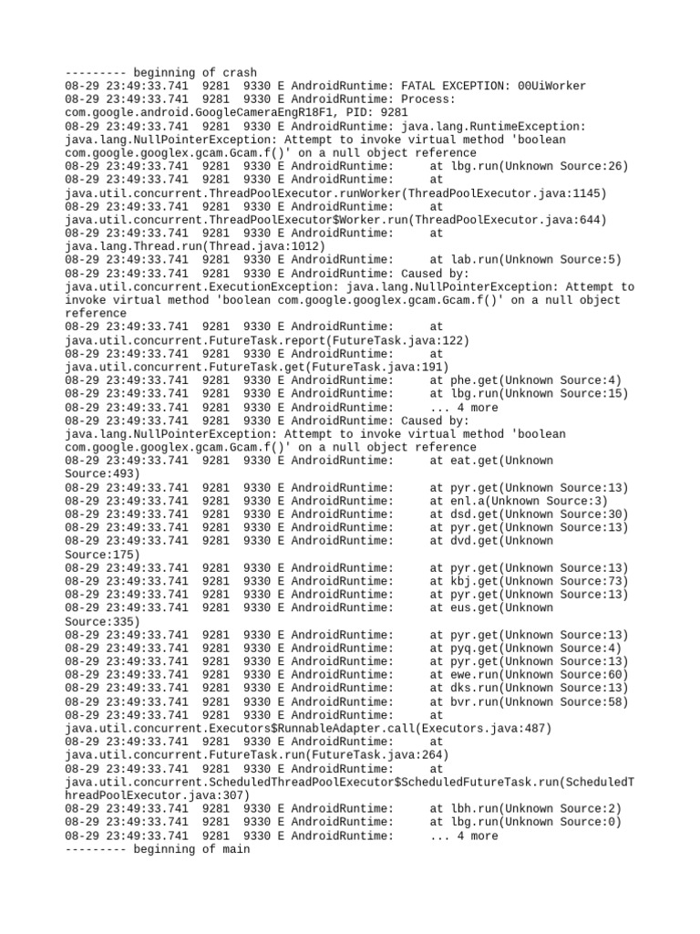 Google Camera NullPointerException Error | PDF | Software Engineering ...