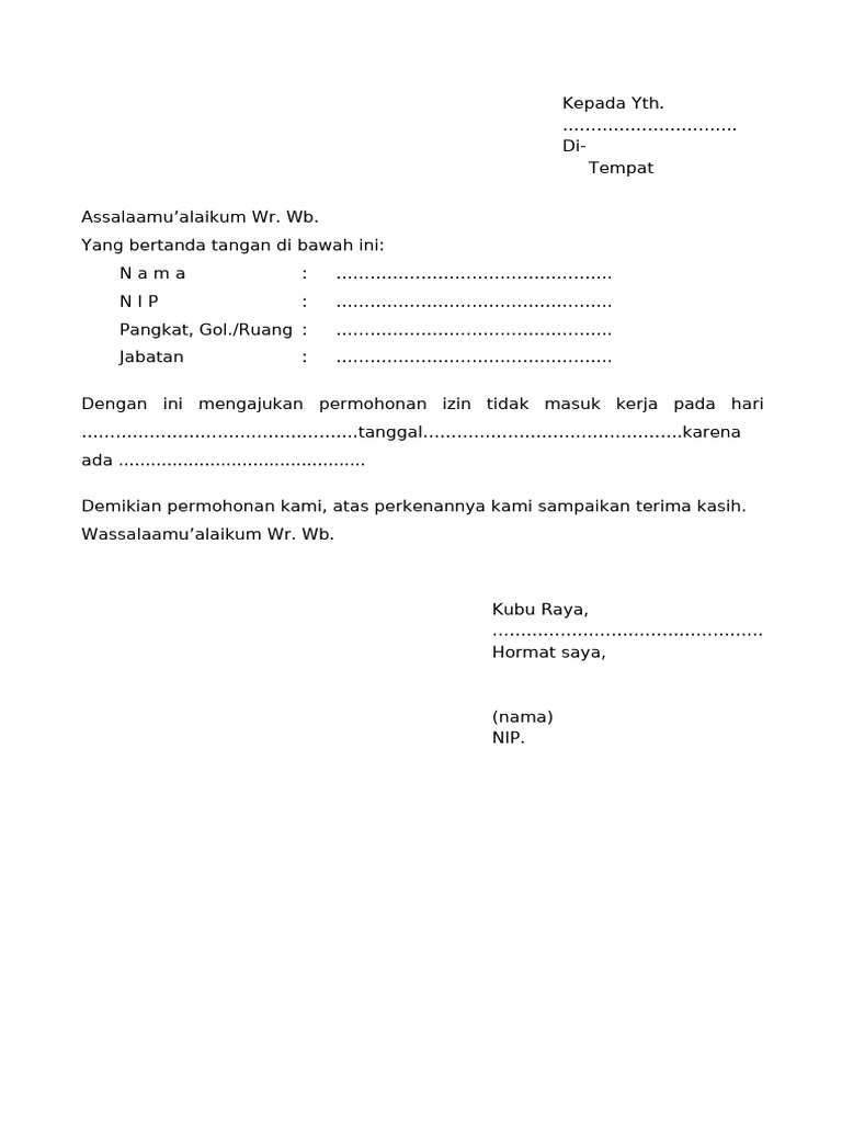 Format Izin New Terbaru | PDF
