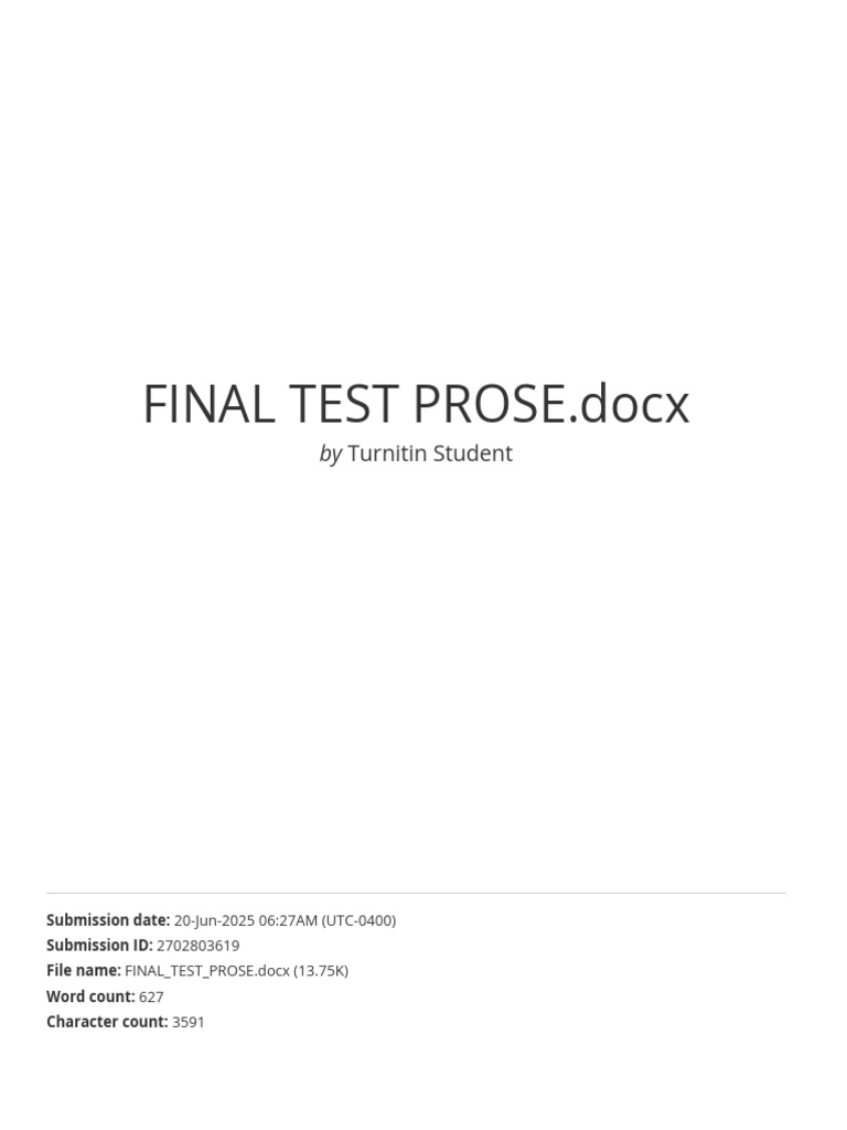 Final Test Prose Submission Report | PDF