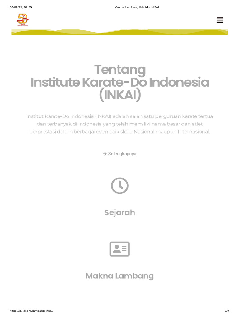 Arti dan Sejarah INKAI Karate | PDF