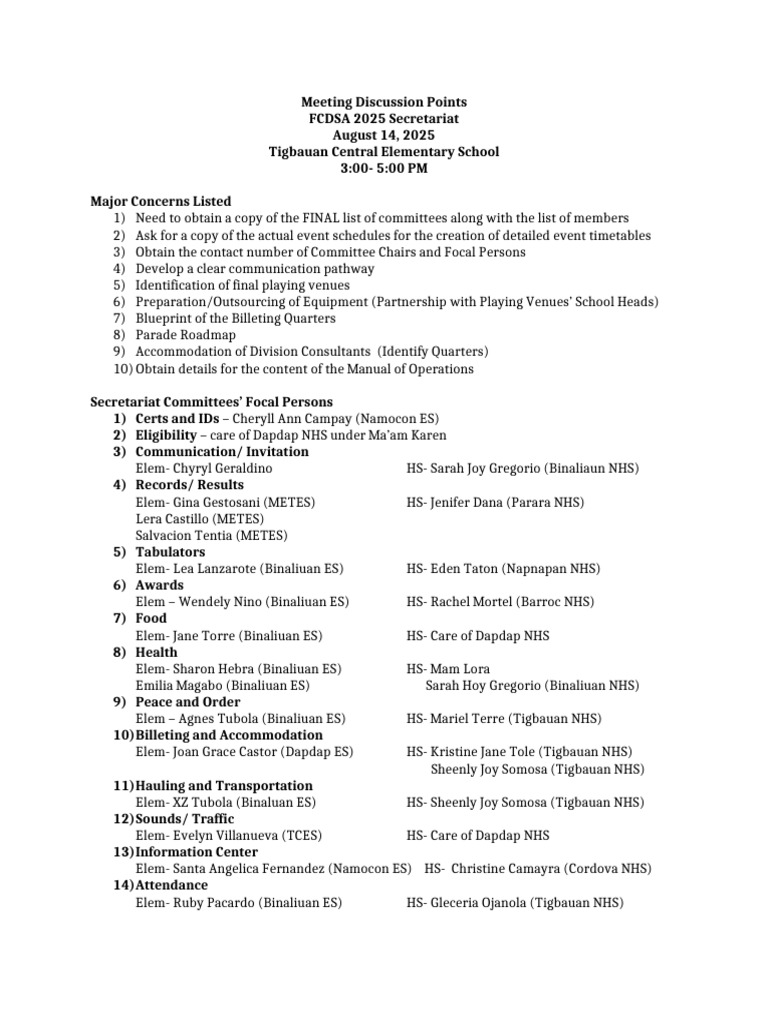 FCDSA 2025 Meeting Overview | PDF
