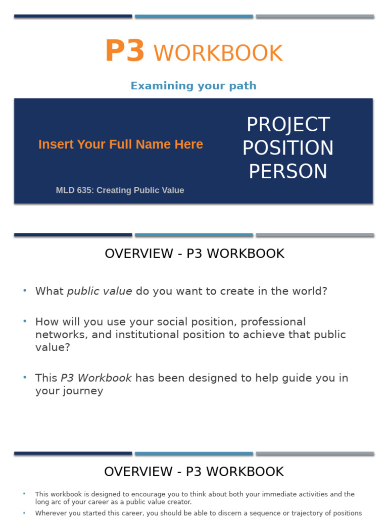 P3 Examining Your Path Workbook For Creating Public Value | PDF ...