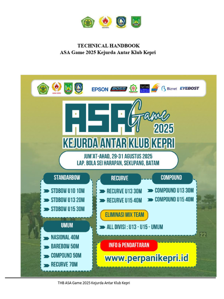ASA Game 2025: Kejurda Panahan Kepri | PDF