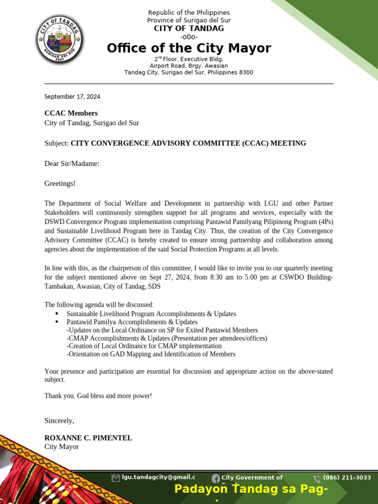 CCAC Meeting Invitation - Sept 27, 2024 | PDF | Government | Governance