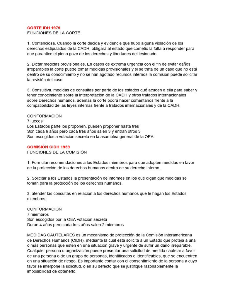 Funciones y Estructura de la Corte IDH | PDF | Gobierno | Derechos