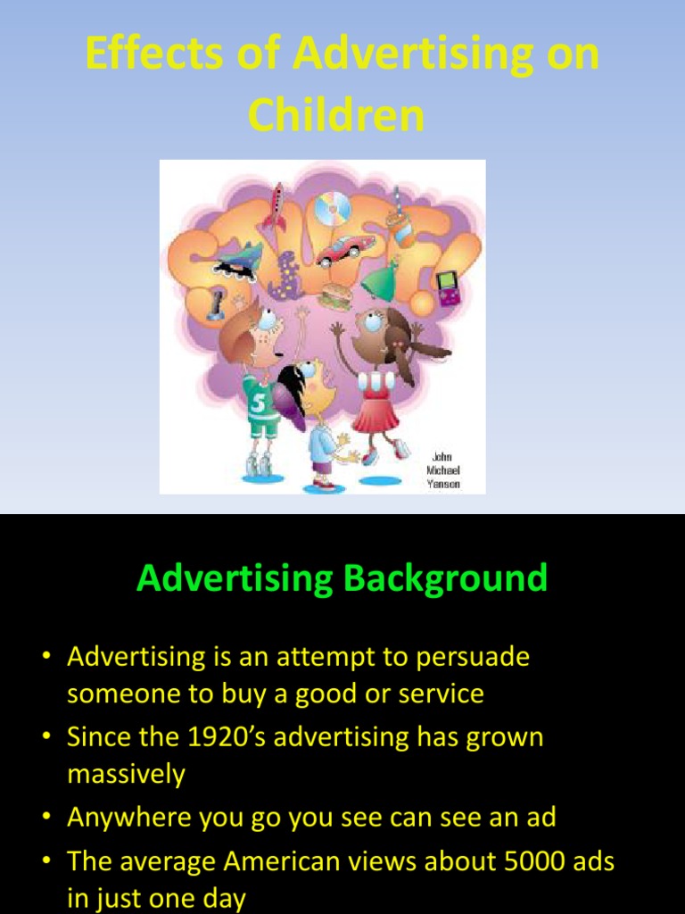 Advertising's Impact on Kids | PDF | Social Science