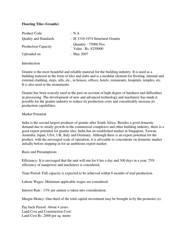 Flooring Tiles PDF Fixed Investment Depreciation