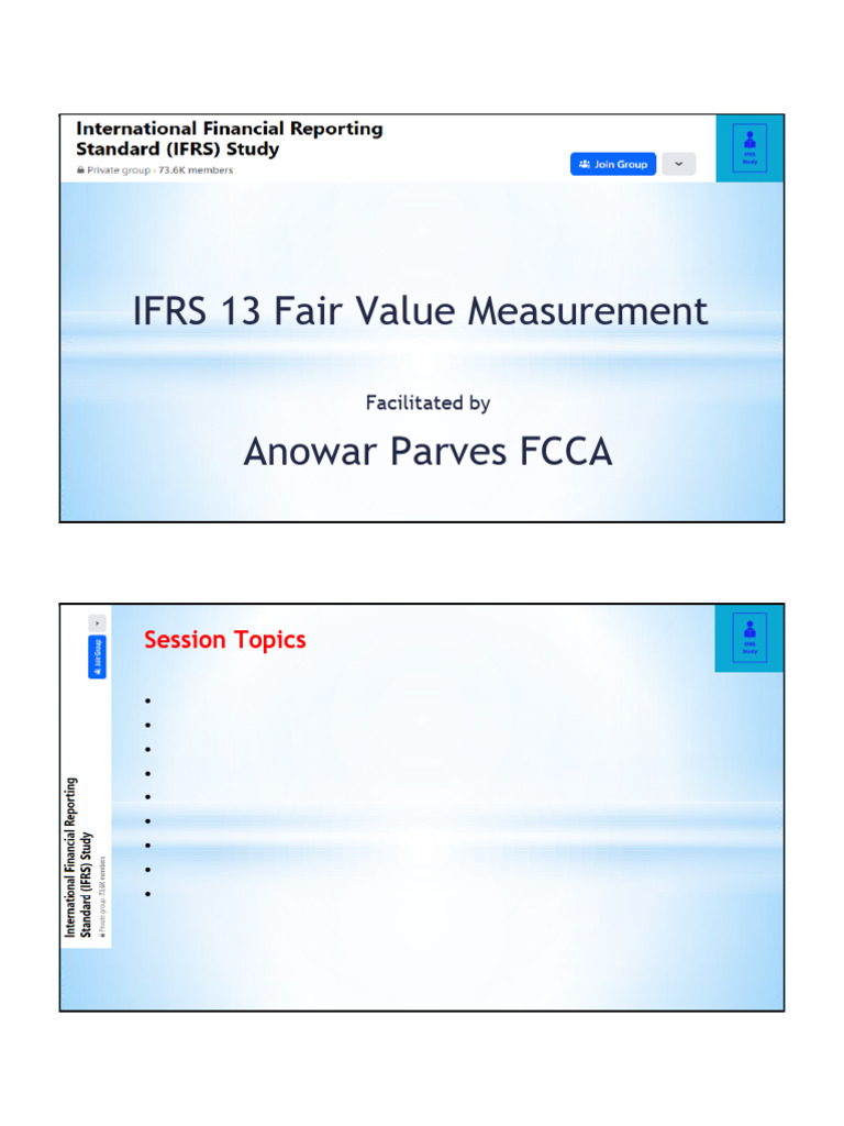 IFRS 13 Fair Value Measurement Overview | PDF | Fair Value | Discounted ...