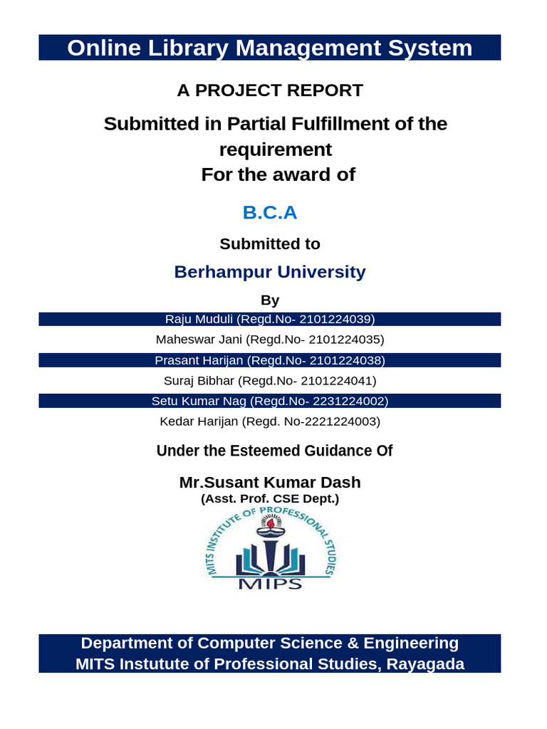 Online Library Management System Report | PDF | Databases | Java ...