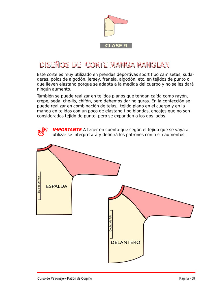 Corte de Manga Ranglan en Patronaje | PDF | Ropa | Moda