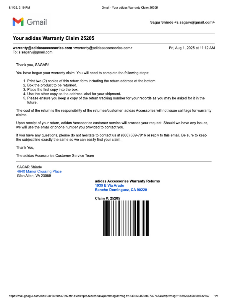 Adidas BacksackReturnLabel | PDF