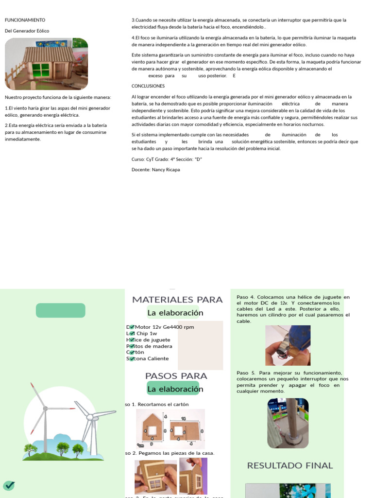 Generador Eólico Casero 12V Sostenible | PDF | Ingenieria Eléctrica ...
