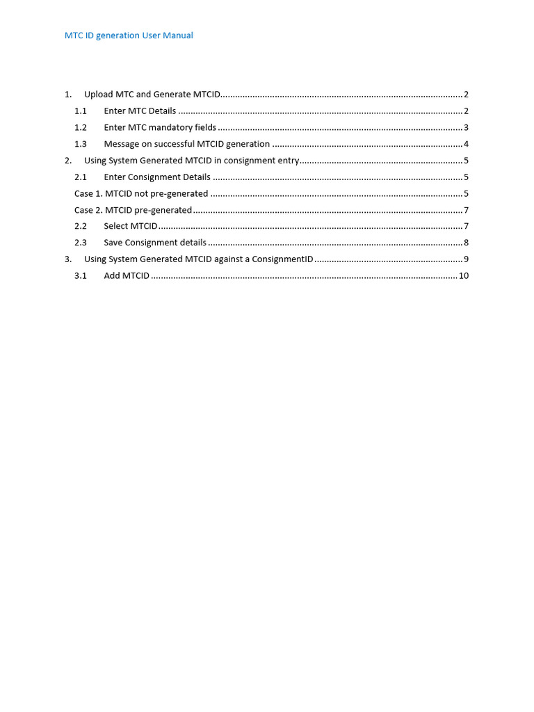 MTC ID Generation User Manual | PDF | License | System Software