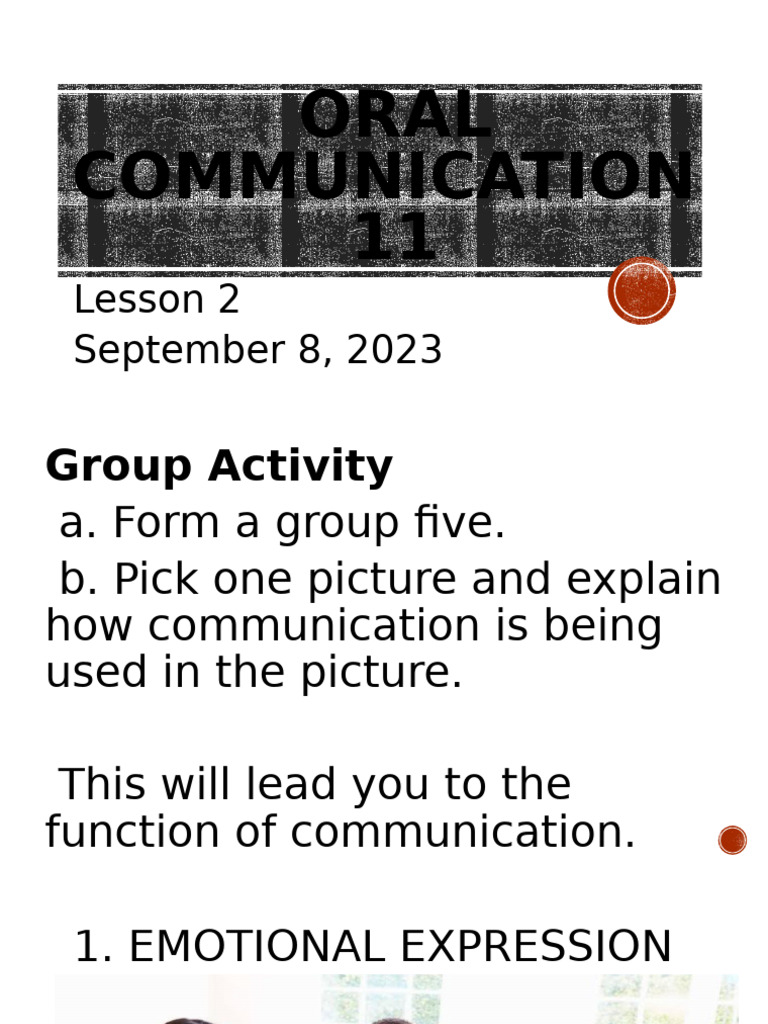 11 Occ l2 Functions of Communication 2 | PDF | Communication ...