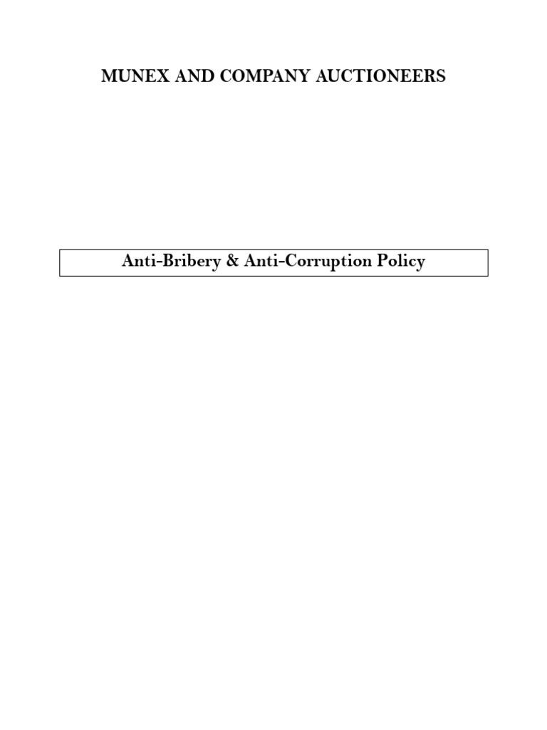 MUNEX Anti-Bribery Policy Overview | PDF | Bribery | Corruption