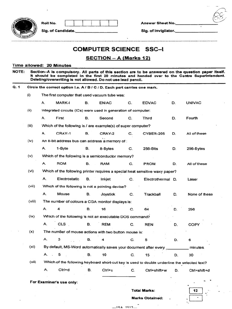 Computer Science 9 Fbise Past Paper 2015pdf 1600 PDF - Gdrive.vip 2 2 | PDF