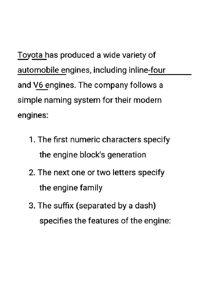 Toyota Engine Families 101. | PDF