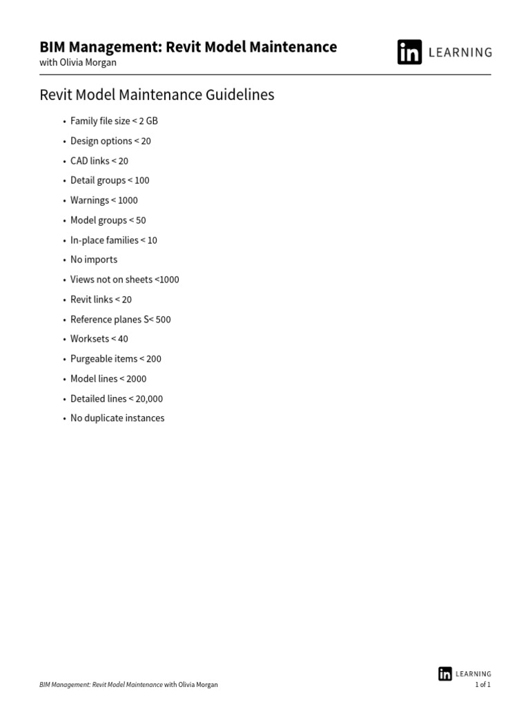 Revit Model Maintenance Guidelines | PDF