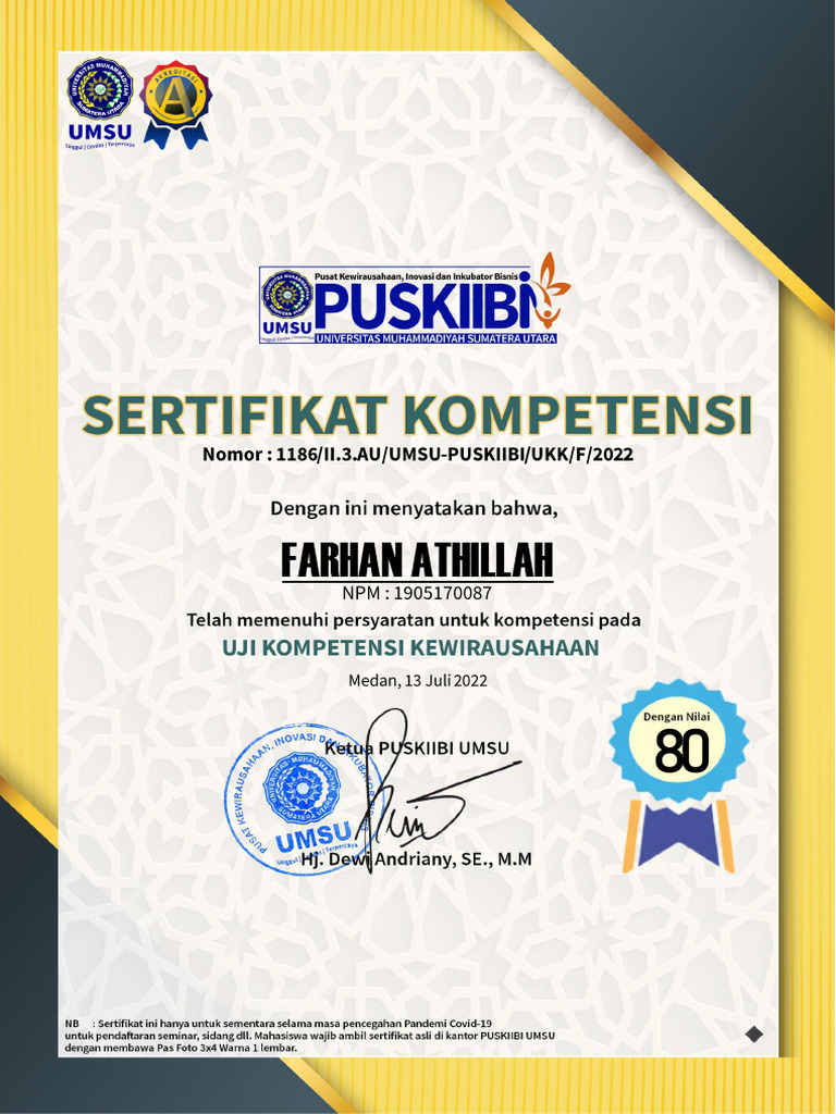 Sertifikat UKK | PDF