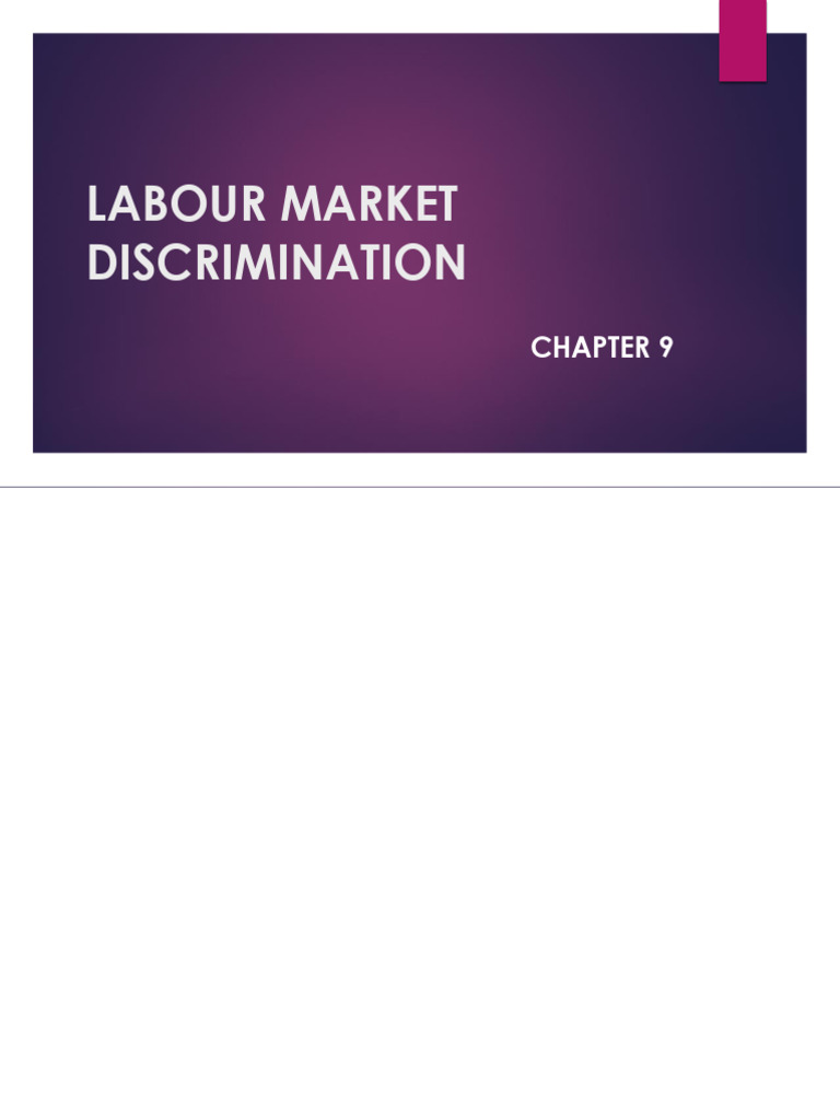 Labour Market Discrimination Overview | PDF | Labour Economics ...