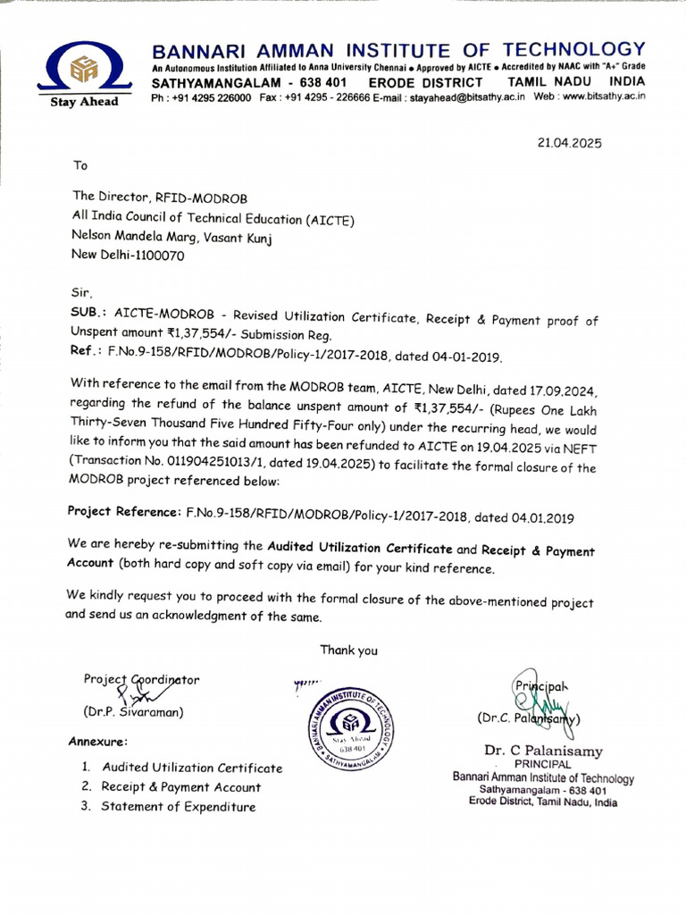 Aicte Modrob Cover Letter | PDF
