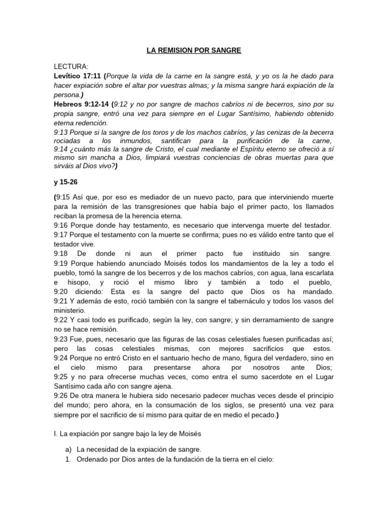Expiación por Sangre en la Biblia | PDF | Pecado | Cristo (título)