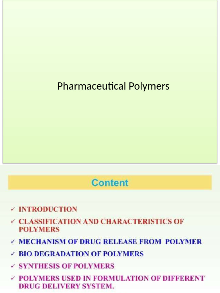 Polymers Pharmaceutics | PDF