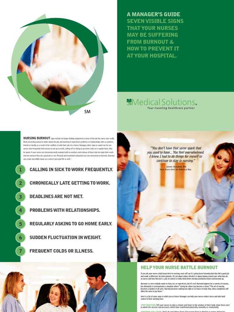 Signs and Solutions for Nurse Burnout | PDF