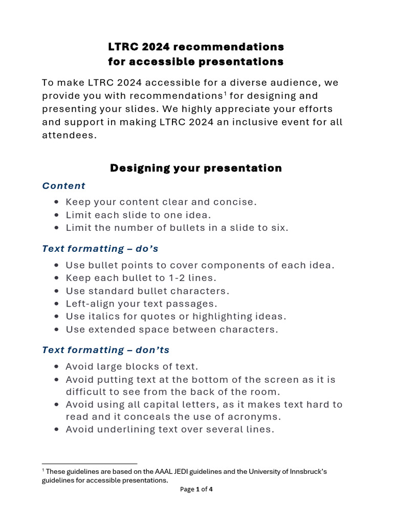 LTRC Guidelines Inclusive Presentation | PDF | Typefaces | Graphic Design