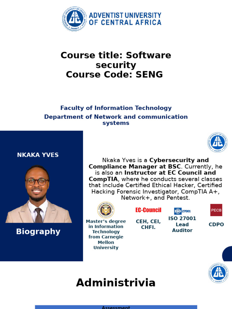 Software Security Course Overview | PDF | Security | Computer Security