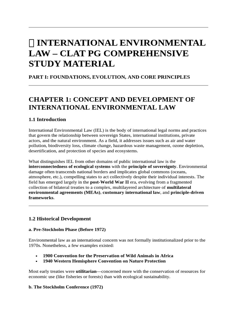 ? International Environmental Law | PDF | United Nations Framework ...