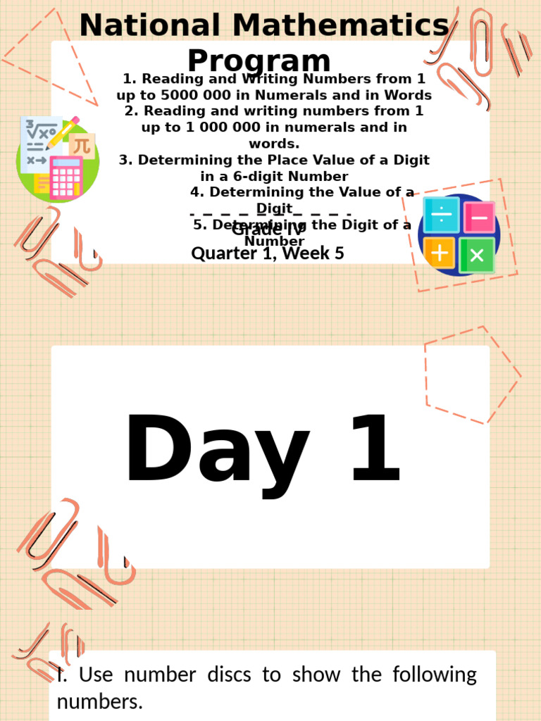 Grade IV Math: Reading & Writing Numbers | PDF