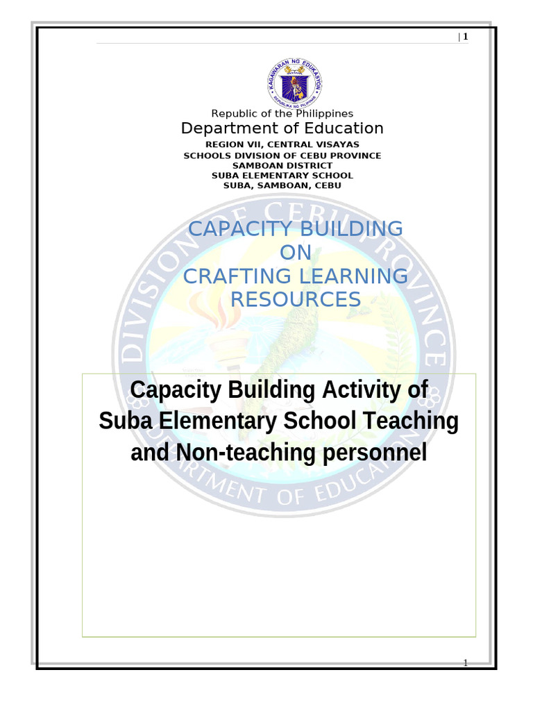 Capacity Building for Suba Elementary Teachers | PDF | Learning ...