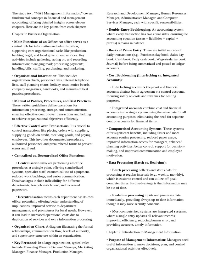 Management Information Essentials Guide | PDF | Piece Work | Employment